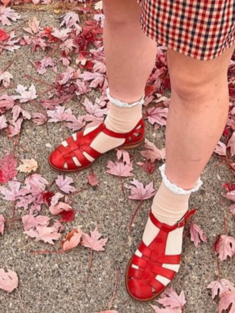 Fisherman Sandals - Chelsea Crew Red Leather Vintage-Style — image 3 of 8